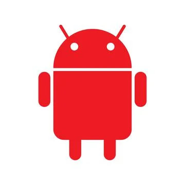 Red vector android icon isolated on white background Stock Illustration