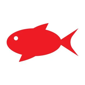 Red vector aquarium fish icon isolated on white background Stock Illustration