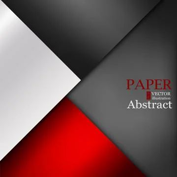 Red Vector background Geometric triangle overlap layer on space for text and Stock Illustration