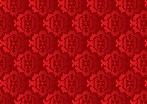 Red Vector Background with Vintage Decorative Motifs Illustrazione stock