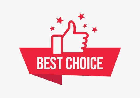 Red vector banner best choice with thumb up Stock Illustration
