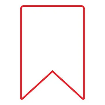 Red vector bookmark line icon isolated on white background Stock Illustration
