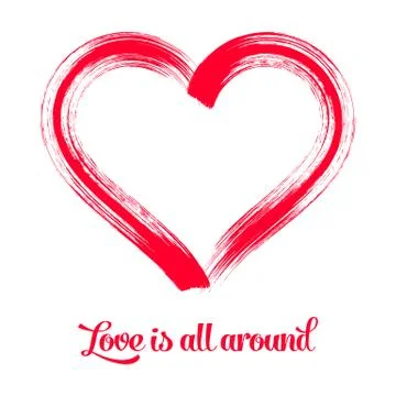 Red vector brush stroke heart symbol イラスト素材