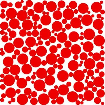 Red vector bubbles abstract pattern on white Stock Illustration