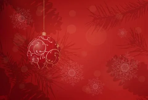 Red vector Christmas background. Bokeh effect. EPS 10 Stock Illustration