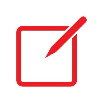 Red vector compose email icon isolated on white background Stock Illustration