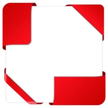 Red Vector Corner Ribbons Stock Illustration