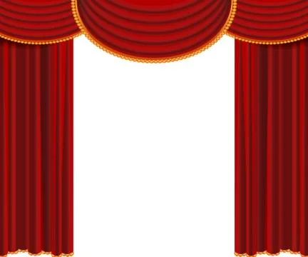 Red vector curtains Stock Illustration