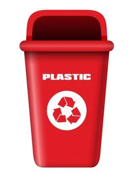 Red vector dumpster for plastic Stock Illustration