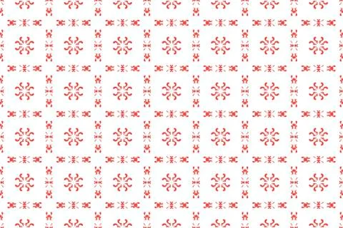Red vector floral ornament for embroidery Illustrazione stock