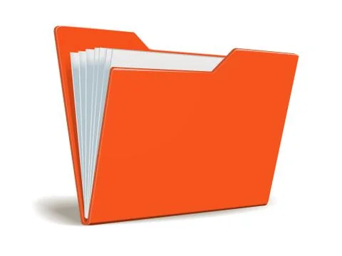 Red Vector folder with documents 스톡 일러스트