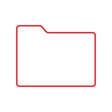 Red vector folder line icon isolated on white background Stock Illustration