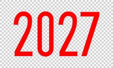 Red vector graphic of the number 2027 库存插图