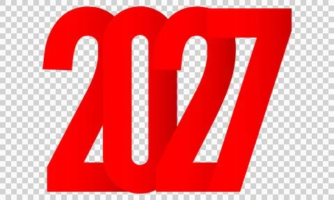 Red vector graphic of the number 2027 库存插图