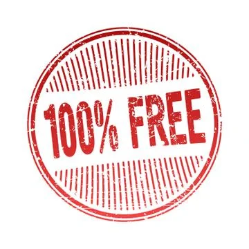 Red vector grunge  rubber stamp with caption 100% FREE Ilustración de archivo