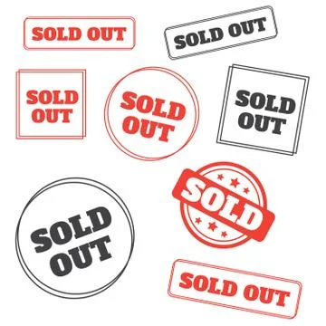 Red vector grunge stamp SOLD. Sold out stamps grunge. Sold out badge Stock Illustration