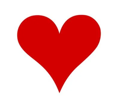 Red vector heart drawing silhouette love symbol. Stock Illustration