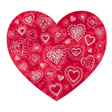 Red Vector heart isolated Illustrazione stock