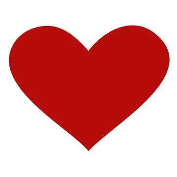 Red vector heart shaped sign on a white background Stock Illustration
