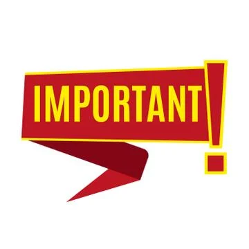 Red vector illustration banner important with exclamation mark Stock Illustration