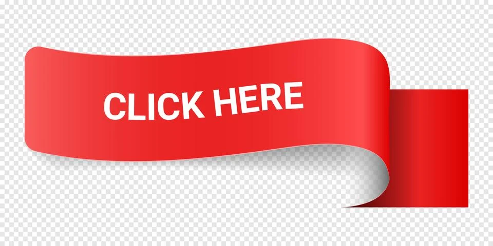 Red Vector Illustration Sign Click Here. Illustrations For Promotion Marketing Stock Illustration