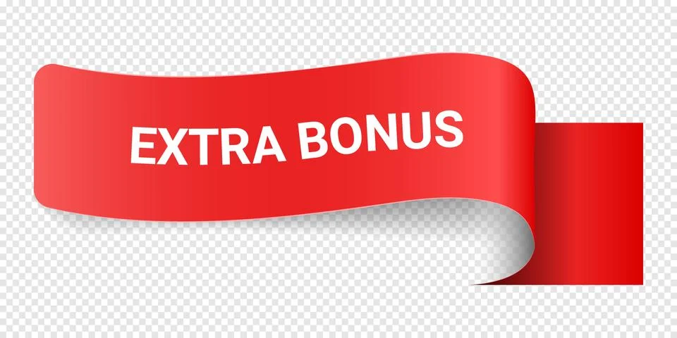 Red Vector Illustration Sign Extra Bonus. Illustrations For Promotion Marketing Stock Illustration