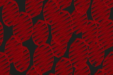 Red Vector Isometric Lattice Background Seamless Pattern, 3D Illustration Stock-Illustration