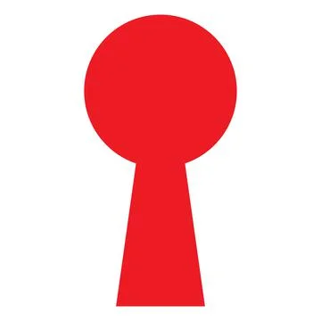 Red vector keyhole solid icon isolated on white background 스톡 일러스트