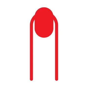 Red vector long finger nail icon isolated on white background Illustrazione stock