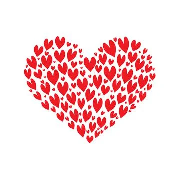 Red vector love heart. Illustrations on a white background Stock Illustration