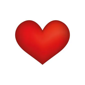 Red vector love heart. Illustrations on a white background Stock Illustration