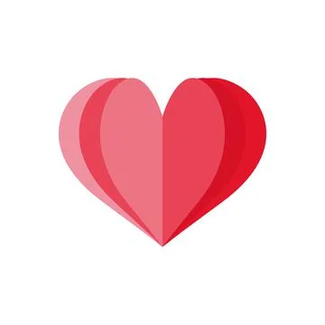 Red vector love heart. Illustrations on a white background Stock Illustration