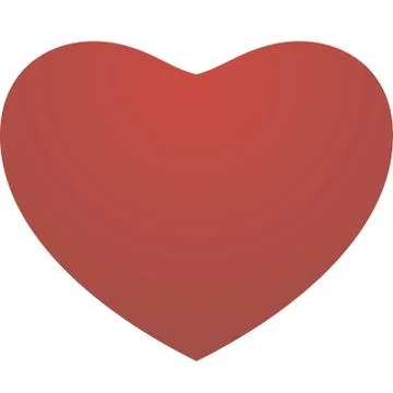 Red vector love heart on a white background. Valentine's Day Stock Illustration