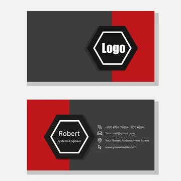 Red vector modern abstract clean and simple business card template Stock Illustration