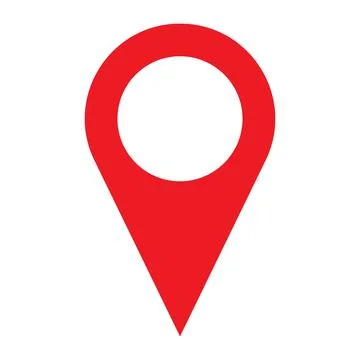 Red vector point of location solid icon isolated on white background イラスト素材