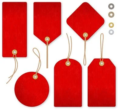 Red Vector Price Tags Stock Illustration