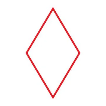 Red vector rhombus line icon isolated on white background Stock Illustration