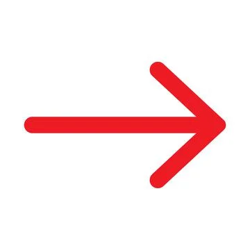Red vector right arrow icon isolated on white background Stock Illustration