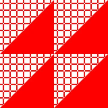A red Vector seamless pattern of colored abstract geometric shapes and grid 스톡 일러스트