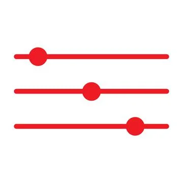 Red vector slider bar icon isolated on white background Stock Illustration