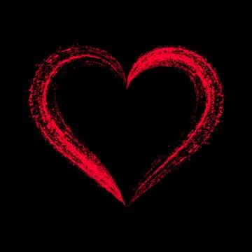 Red vector stylized heart on black イラスト素材