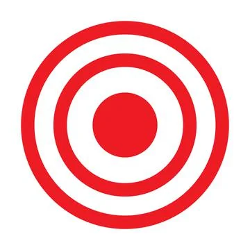 Red vector target solid icon isolated on white background 스톡 일러스트