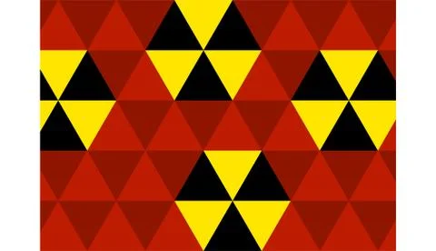 Red vector template with yellow black, triangles. Stock Illustration