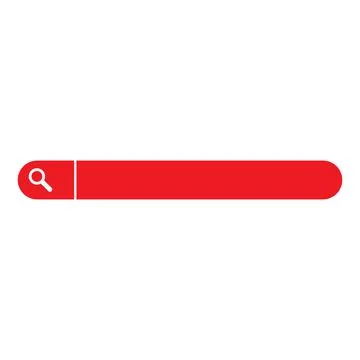 Red vector website search solid icon isolated on white background Stock Illustration