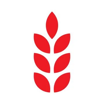 Red vector wheat solid icon isolated on white background Stock Illustration