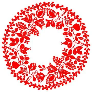 Red vector wreath isolated on white background Stock Illustration