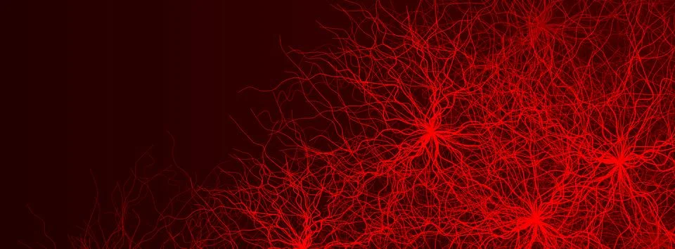 Red Veins Mesh Cell Vascular Network Radial Pattern on White Background for 스톡 일러스트