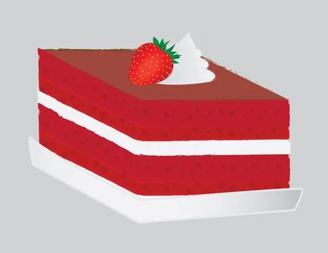 Red Velvet Cake Stock Illustration
