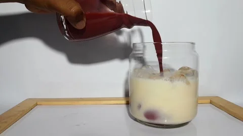 Red velvet milk Stock Footage 267066818