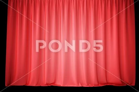 Red velvet stage curtains, scarlet theatre drapery. Silk classical curtains, red Stock Illustration